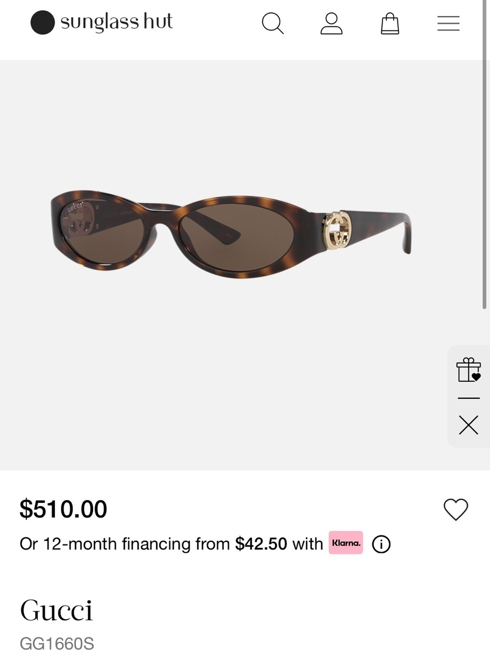 Gucci GG1660S Tortoise Sunglasses